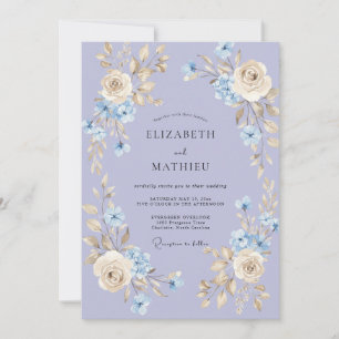 Immerblaue Blaue Grazie Rose Hochzeit Einladung