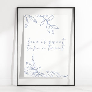 Immergrün-Blume Einfache Hochzeit Liebe ist süß Poster