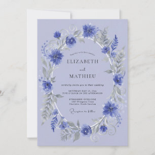 Immergrün-Blumen-Girlande-Hochzeit Einladung