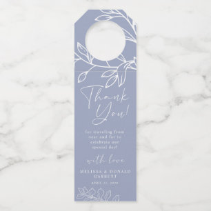 Immergrün-Blumen Schrift Hochzeit Danke Flaschenanhänger