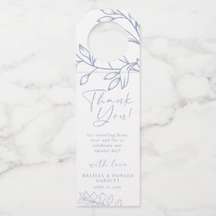 Immergrün-Blumen Schrift Hochzeit Danke Flaschenanhänger