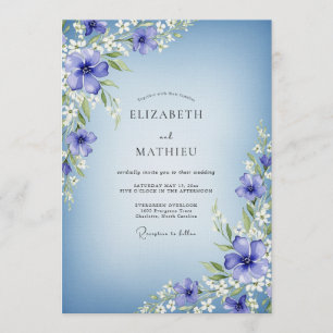 Immergrün-Blumen-Zauber-Hochzeit Einladung