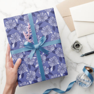 Immergrün-Blumenliniengrafik Geschenkpapier