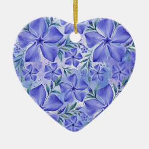 Immergrün-Blüten Blau Violett Vinca-Blüten Keramik Ornament