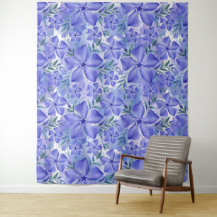 Immergrün-Blüten Blau Violett Vinca-Blüten Wandteppich