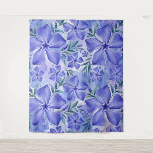 Immergrün-Blüten Blau Violett Vinca-Blüten Wandteppich