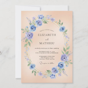 Immergrün-Botanik-Kranz-Hochzeit Einladung