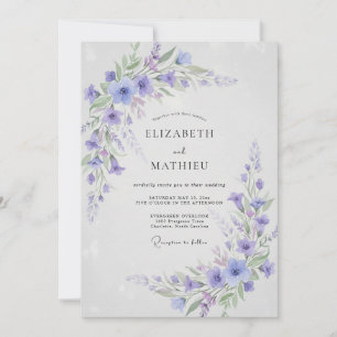 Immergrün-Breezy-Botanical-Hochzeit Einladung