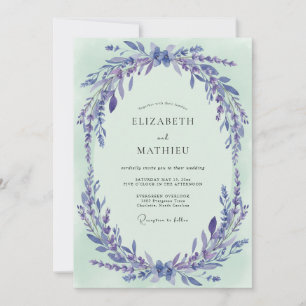 Immergrün-Celadon-Zweig-Eukalyptus-Hochzeit Einladung