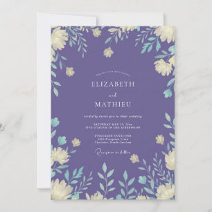 Immergrün-Creme-Laub-Eukalyptus-Hochzeit Einladung