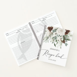 Immergrün elegantes Brautdusche-Rezeptbuch Notizbuch