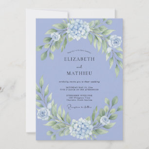 Immergrün Florale Üppige Bogenhochzeit Einladung
