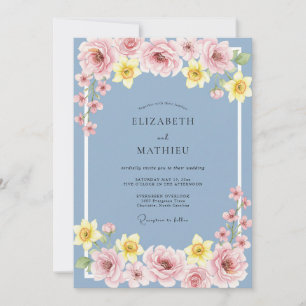 Immergrün Fröhliche Frühlingsblüten Hochzeit Einladung