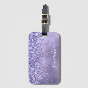 Immergrün Glitter Lavendel Blau Weibliches Signatu Gepäckanhänger