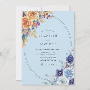 Immergrün Gold Ranunculus Salbei Hochzeit Einladung