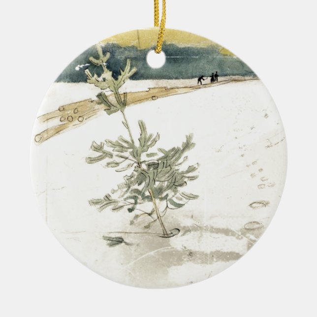 Immergrün Keramik Ornament (Vorne)