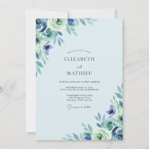 Immergrün-Laub-Salbei-Hochzeit Einladung