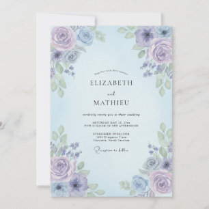 Immergrün Leuchtende Florale Hochzeit Einladung