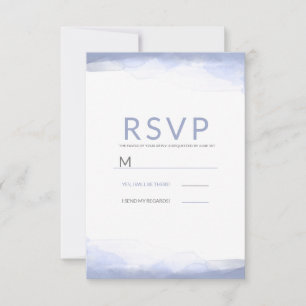 Immergrün Lila Aquarell Moderne Hochzeit RSVP Karte