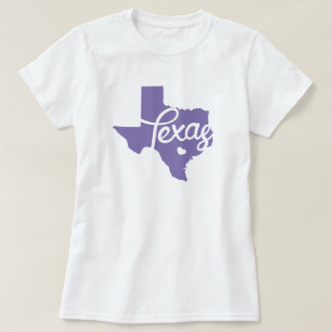 Immergrün Lila Texas Herz T-Shirt