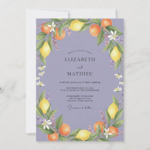 Immergrün-Limonien-Zitrus-Salbei-Hochzeit Einladung