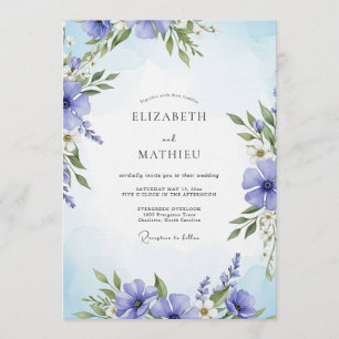 Immergrün-Malerische Blumige Hochzeit Einladung