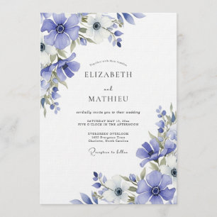 Immergrün-Malerische Flora-Hochzeit Einladung