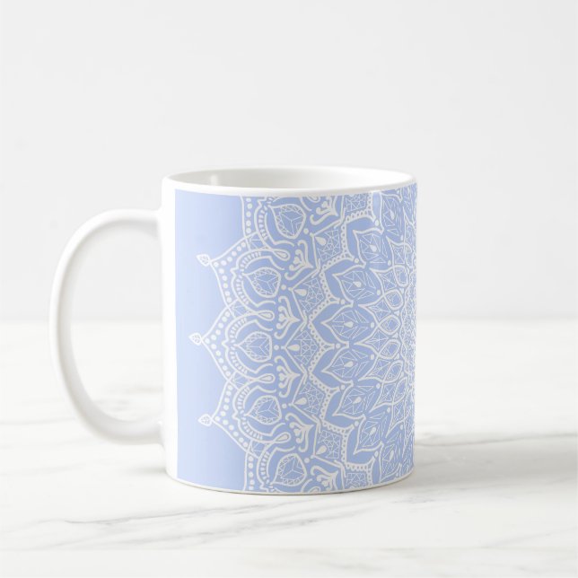 Immergrün-Mandala - Bora in Wacholderbeere Kaffeetasse (Links)