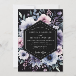 Immergrün-Nachtflorale Hochzeit Einladung