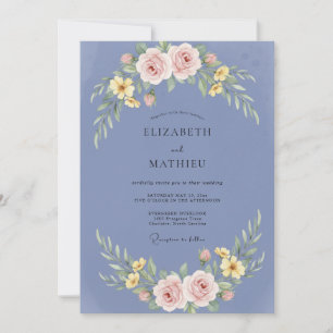 Immergrün-Ranunculus-Staub-Eukalyptus-Hochzeit Einladung