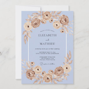 Immergrün Romantische Blumige Hochzeit Einladung