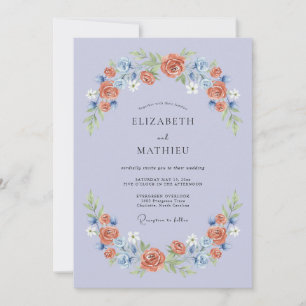 Immergrün Romantische Blütenhochzeit Einladung