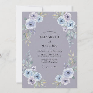 Immergrün-Stahl-Blumenstrauß Eukalyptus-Hochzeit Einladung