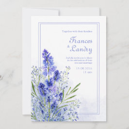 Immergrün-Wasserfarbe-Botanik-Muscari-Rahmen Einladung