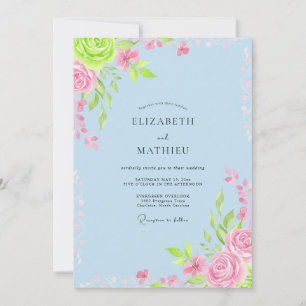 Immergrün Whimsical Bloom Hochzeit Einladung