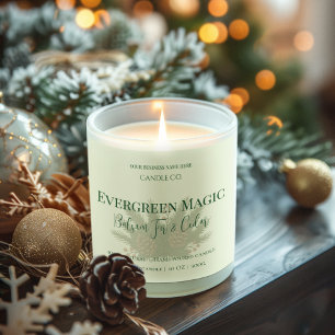 Immergrüne Magie Weihnachtskerzenetikett   Benutze Quadratischer Aufkleber