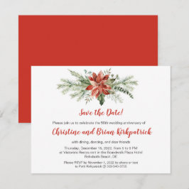 Immergrüne rote Poinsettie Weihnachten - Patti K R RSVP Karte
