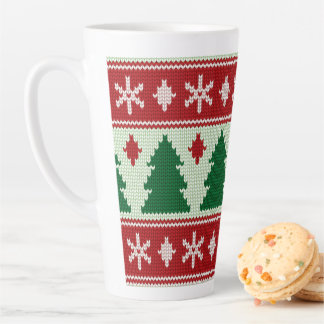 Immergrüne & Schneeflocken Strick Milchtasse