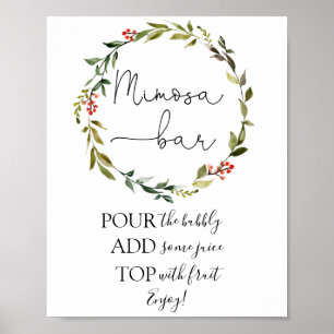 Immergrüne Weihnachtsgirlande Mimosa Bar Schild