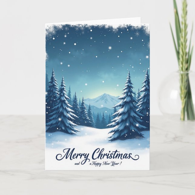 Immergrüne Weihnachtskarte Wald Karte (Vorderseite)