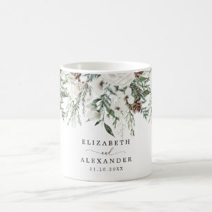 Immergrüne Winter Weihnachten Hochzeit Kaffeetasse