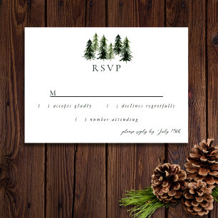 Immergrüner Bergwald weiß grün schwarz RSVP Karte