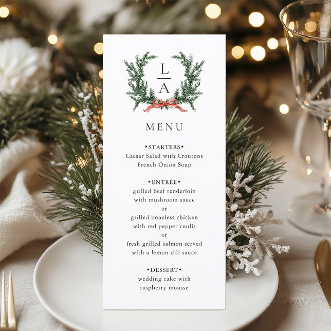 Immergrüner Kranz Hochzeit Menükarte (Von Creator hochgeladen)