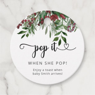 Immergrüner Pop it, wenn sie Baby Shower platzt Geschenkanhänger