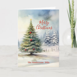 Immergrüner Vintage-Tannenbaum-Weihnachtsbaum Weih Feiertagskarte