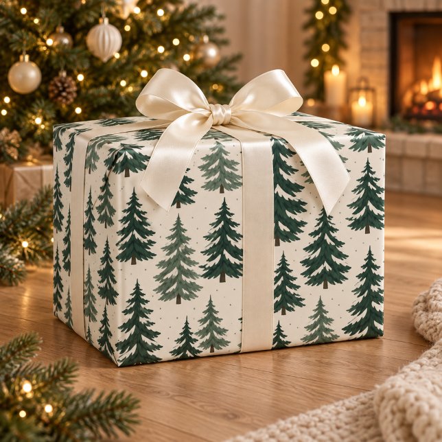 Immergrüner Wald-Weihnachts-Verpackungspapier Geschenkpapier (Von Creator hochgeladen)
