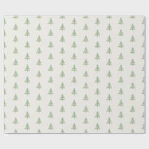 Immergrüner Weihnachtsbaum Salbeigrün Geschenkpapier