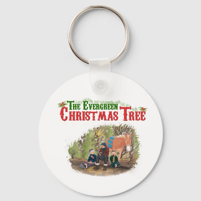 Immergrüner Weihnachtsbaum-Schlüsselanhänger Schlüsselanhänger (Vorderseite)