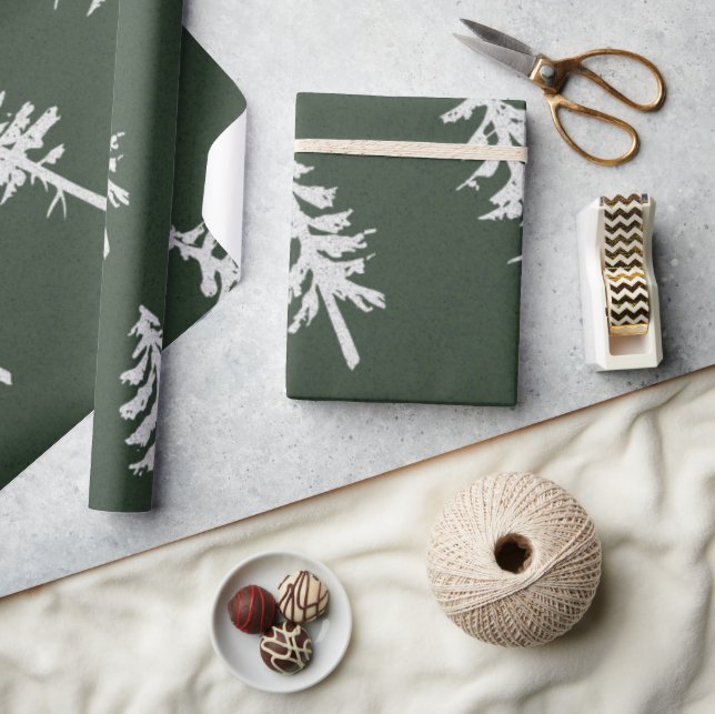 immergrünes Weihnachtswrapping Paper Set Geschenkpapier (Kunsthandwerk)