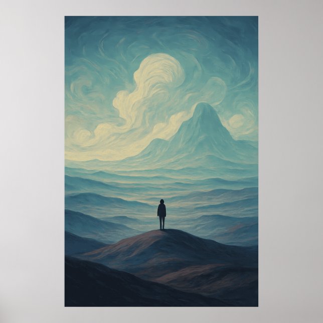 Immersive Dreamscape of Solitude | Surreal Mountai Poster (Vorne)